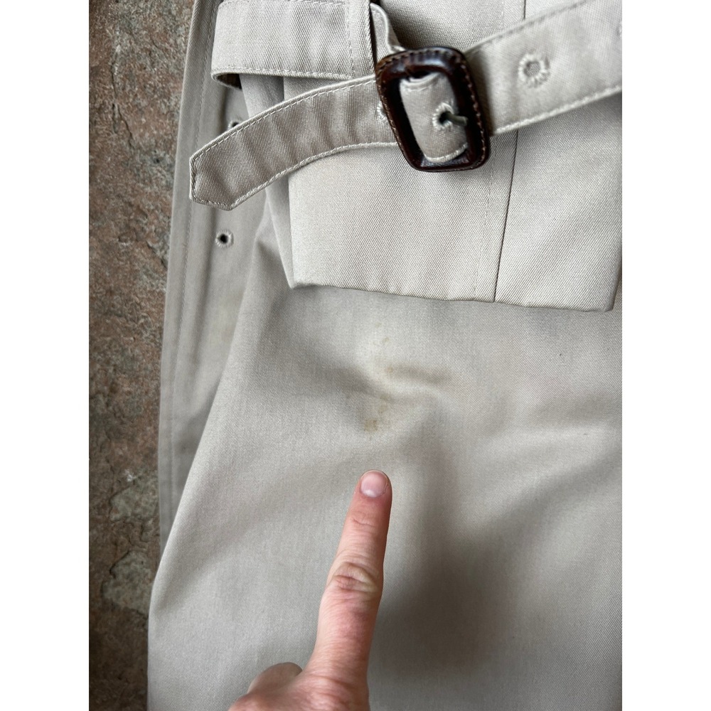 Jos A Bank Mens Tan Double Breasted Trench Coat 48L Water Resistant Old Money - Picture 10 of 10